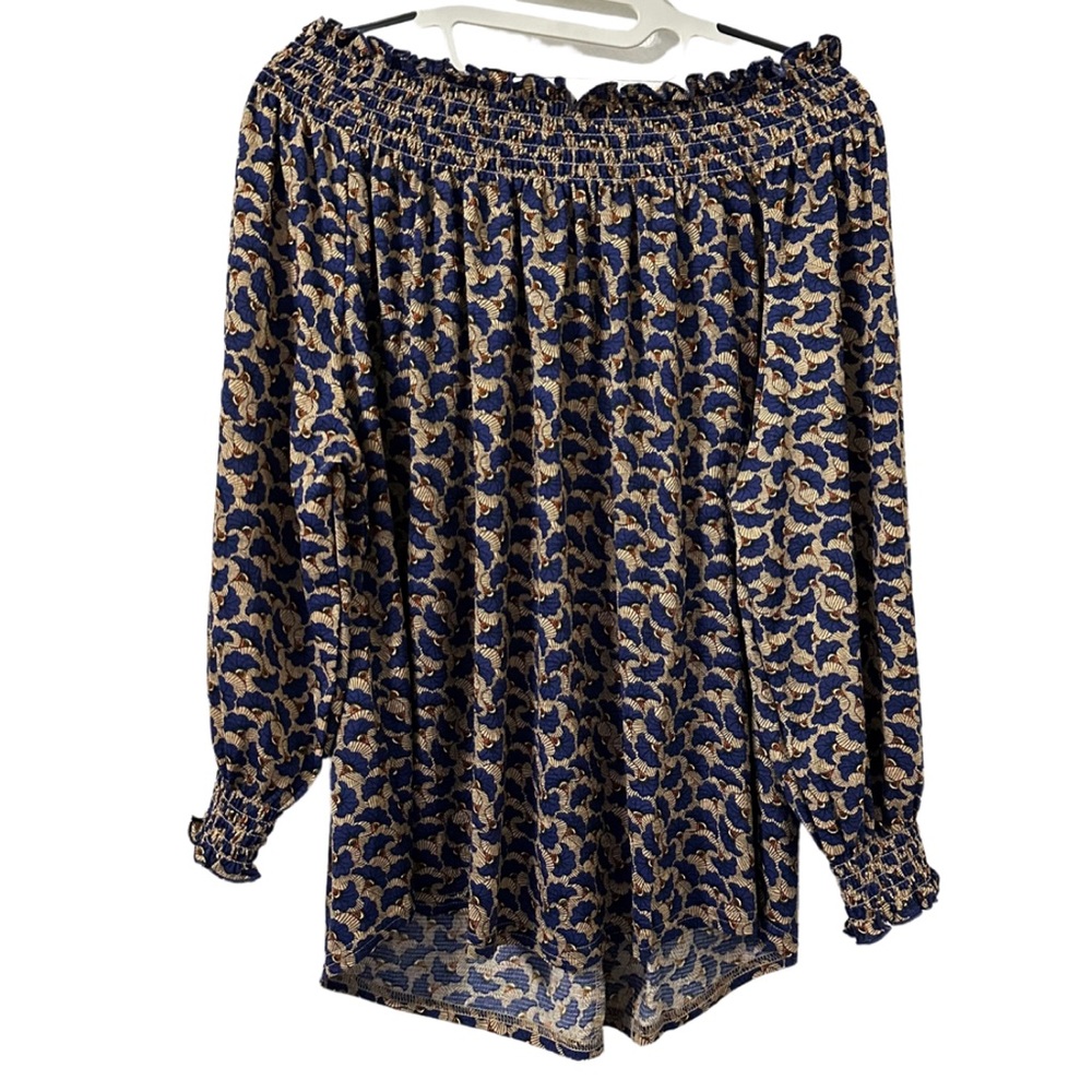 Melloday Women’s PRINTED FLOWY OFF THE SHOULDER Blouse Size S
